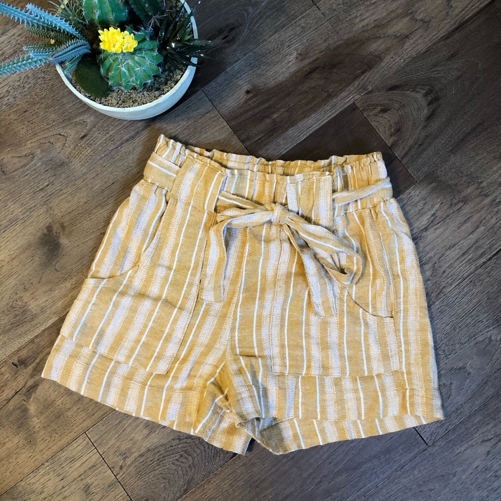 Indigo Rein Striped Paperbag Shorts